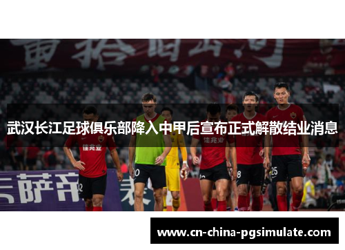 武汉长江足球俱乐部降入中甲后宣布正式解散结业消息